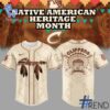 Custom look featuring the signature Columbus Clippers Native American Heritage Month Jersey design
