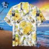 Soft and durable fabric with bold Corona Extra flowers Hawaiian Shirt print