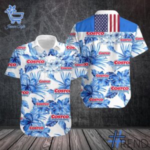 Premium-quality product featuring the Costco Wholesale US Flag Hawaiian Shirt design