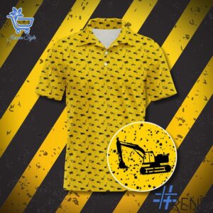 Close-up view of the Crawler Excavator Smooth Operator Polo Shirt print