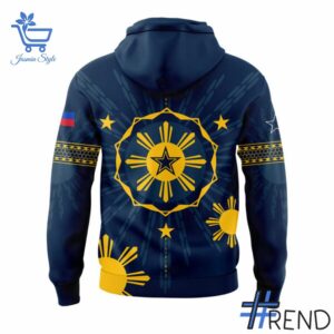 Custom apparel with the bold Dallas Cowboys Filipino Heritage Blue Hoodie design