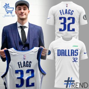 Limited-edition apparel with custom Dallas Mavericks Flagg Captured Shirt print