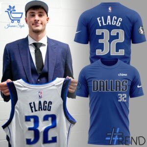 Limited-edition apparel with custom Dallas Mavericks Flagg Captured Shirt print