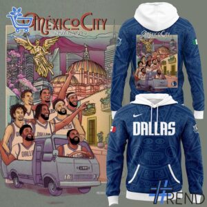 Close-up view of the Dallas Mavericks Mexico City Hoodie print