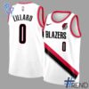 Detailed fabric and stitching showing 2 Damian Lillard BACK to Portland Trail Blazers Baskeball Jersey