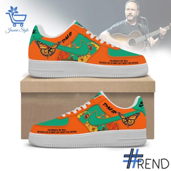 Level up your everyday style with 1 Dave Matthews Band orange Nike Air Force Shoes.