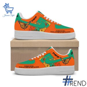 Level up your everyday style with 2 Dave Matthews Band orange Nike Air Force Shoes.