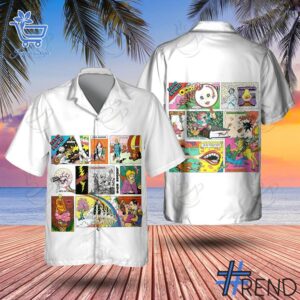 Premium-quality product featuring the David Bowie Comic Hawaiian Shirt design