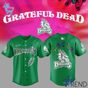 Custom look featuring the signature Dayton Dragons Grateful Dead Jersey design