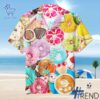 Custom apparel with the bold Delicious Doughnut Colorful Hawaiian Shirt design