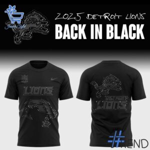 Custom apparel with the bold Detroit Lions Back In Black Shirt design
