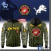 Custom apparel with the bold Detroit Lions Marine Corps Hoodie design