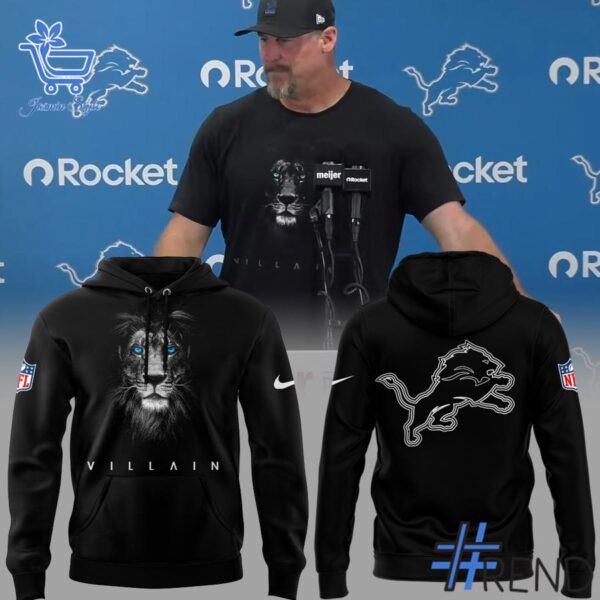 Styled look featuring Detroit Lions VILLAIN Black Hoodie for everyday wear