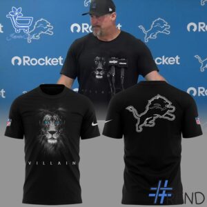 Styled look featuring Detroit Lions VILLAIN Black Hoodie for everyday wear