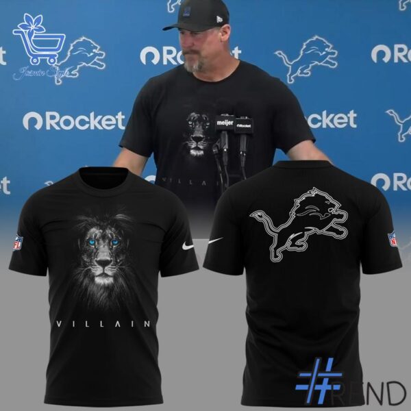 Styled look featuring Detroit Lions VILLAIN Black Hoodie for everyday wear
