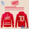 Custom apparel with the bold Detroit Red Wings Centennial Years of Hockeytown Hoodie design