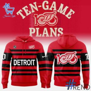 Side view of Detroit Red Wings Centennial Uniform Retro Hoodie showcasing iconic low-top silhouette.