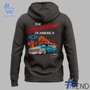Close-up view of the Devin Booker Chevrolet The heartbeat of America Hoodie print