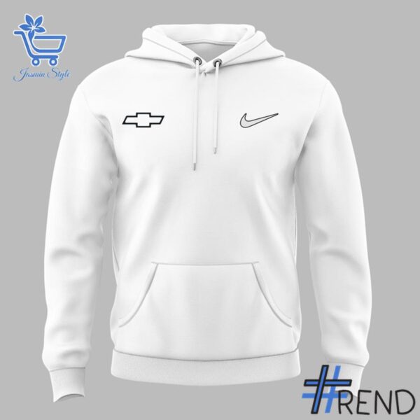 Close-up view of the Devin Booker Chevrolet The heartbeat of America Hoodie print