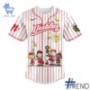 Street-style look featuring the unique Diablos Rojos del México Años De Historia Peanuts Jersey artwork
