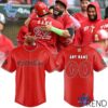 Custom look featuring the signature Diablos Rojos del Mexico Juego de Estrellas Hombre Jersey design