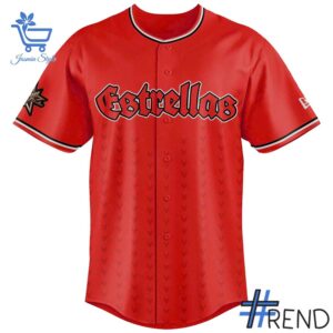 Custom look featuring the signature Diablos Rojos del Mexico Juego de Estrellas Hombre Jersey design