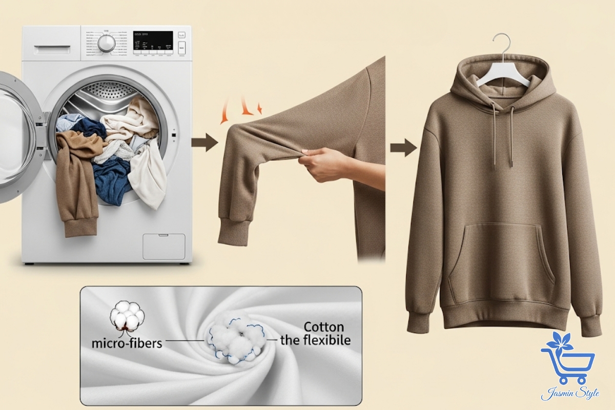 Factors like frequent wear, improper washing, and hanging can all contribute to hoodie fabric stretch.