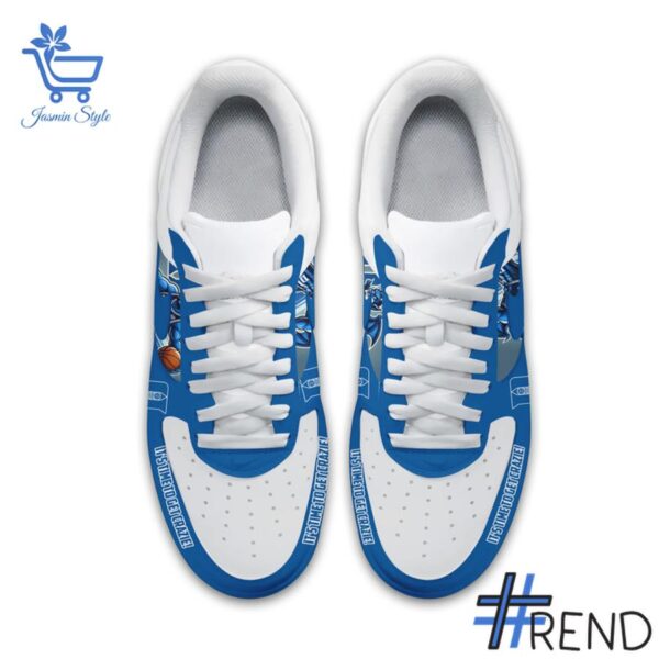 Trendy Duke Blue Devils Air Force Shoes featuring bold graphics and modern style
