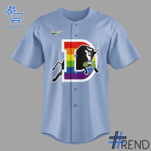 Durham Bulls Pride custom Baseball Jersey design on casual wear for everyday style