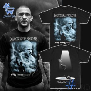 Detailed fabric and stitching showing 1 Dustin Poirier The Diamonds Are Forever Shirt