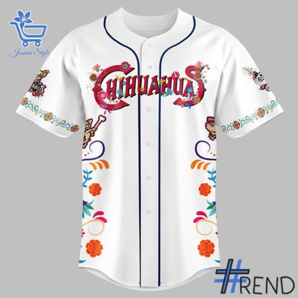 Custom look featuring the signature El Paso Chihuahuas Dia de los Muertos Jersey design