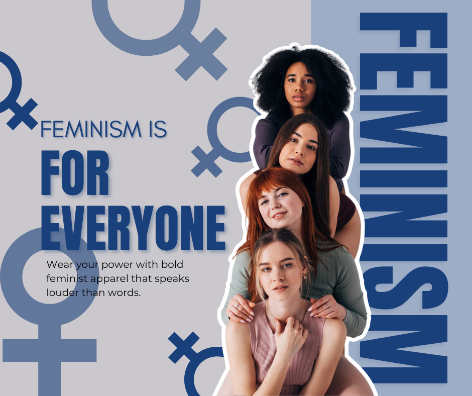 Close-up view of the Feminism print