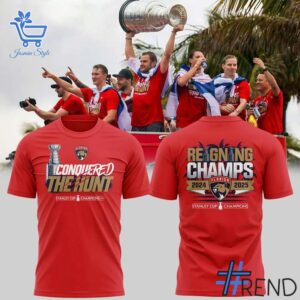 Close-up view of the Florida Panthers Stanley Cup Shirt print