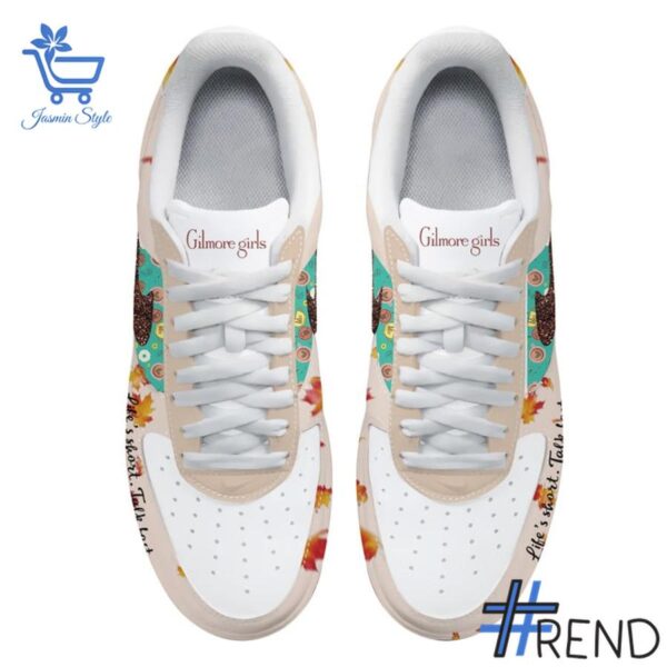 Side view of Gilmore Girls Life's Short Talk Fast Air Force Shoes showcasing iconic low-top silhouette.