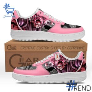 Side view of Goku Black Rose Dragon Ball Air Force Shoes showcasing iconic low-top silhouette.