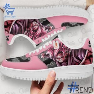 Side view of Goku Black Rose Dragon Ball Air Force Shoes showcasing iconic low-top silhouette.