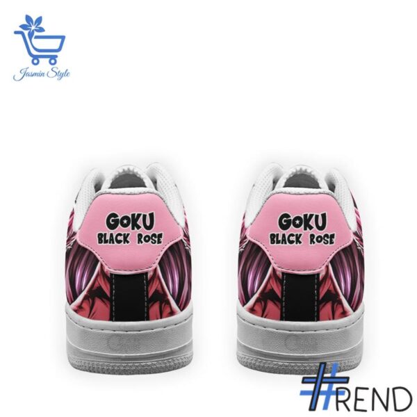 Side view of Goku Black Rose Dragon Ball Air Force Shoes showcasing iconic low-top silhouette.