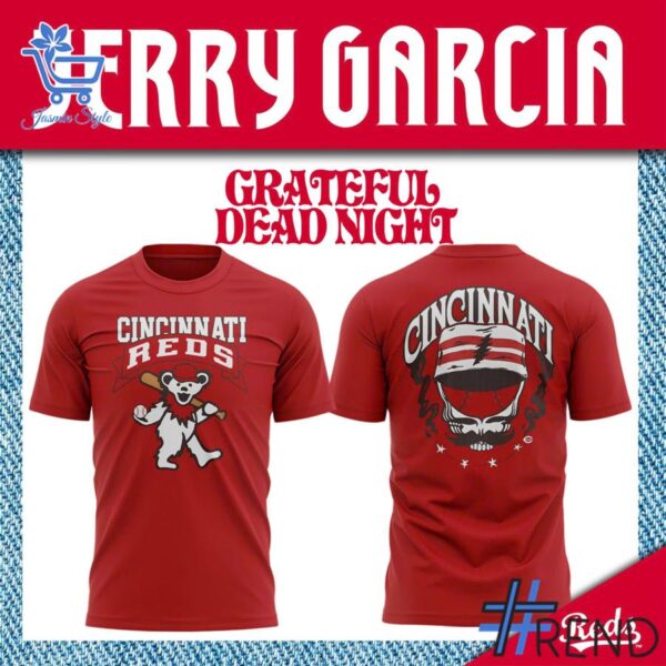 Unisex Grateful Dead Night Jerry Garcia Shirt styled with jeans for a relaxed look