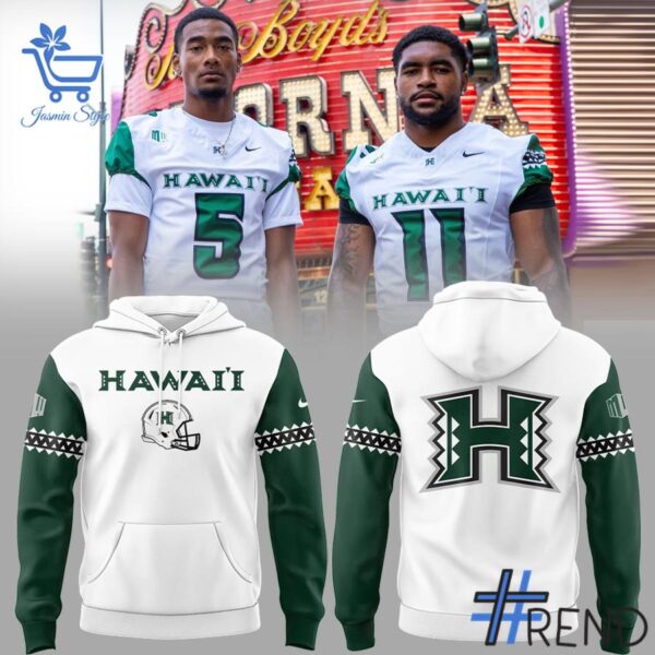 Detailed view of the 2 Hawaii Rainbow Warriors Hoodie print on fabric