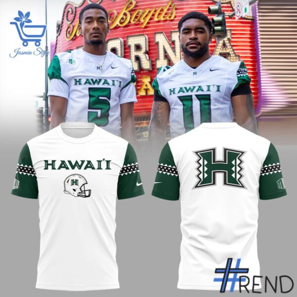 Detailed fabric and stitching showing 1 Hawaii Rainbow Warriors football New Uniforms Shirt