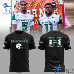 Detailed fabric and stitching showing 3 Hawaii Rainbow Warriors football New Uniforms Shirt