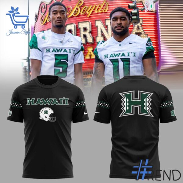 Detailed fabric and stitching showing 3 Hawaii Rainbow Warriors football New Uniforms Shirt