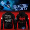 Detailed view of the 1 Hexcore Nights Noxus Arcane Hoodie print on fabric