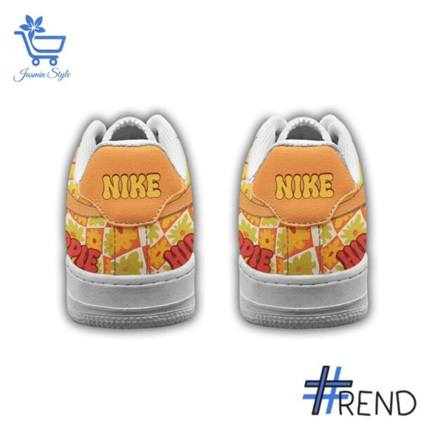 Custom apparel with the bold Hippie Love Peace Joy Nike Air Force Shoes design