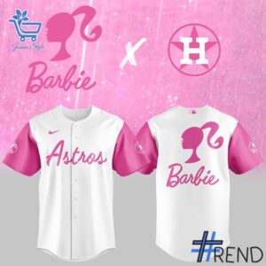 Close-up view of the Houston Astros Barbie Baseball Jersey print
