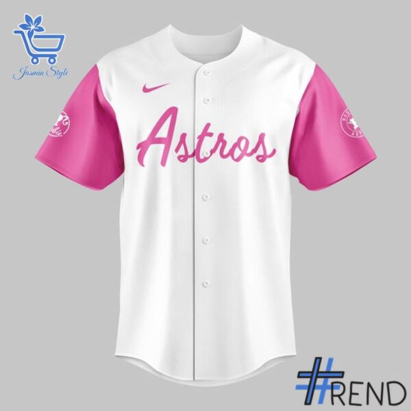 Close-up view of the Houston Astros Barbie Baseball Jersey print