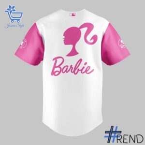 Close-up view of the Houston Astros Barbie Baseball Jersey print