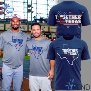Detailed Houston Astros Texas Rangers Together for Texas T Shirt graphic on quality fabric