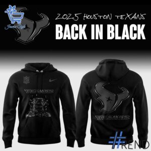 Custom apparel with the bold Houston Texans Back In Black Hoodie design