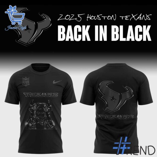 Custom apparel with the bold Houston Texans Back In Black Hoodie design